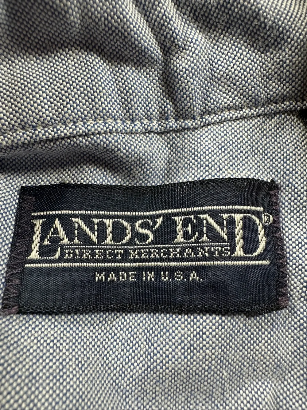 Vintage Lands' End Blue Oxford Shirt Men XL Tall Made USA Button Down Cotton